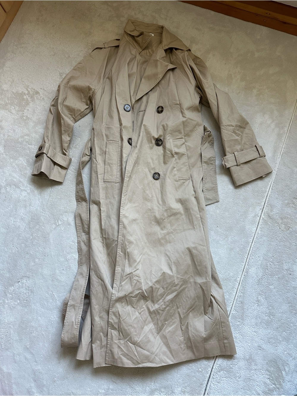Reformation Long Tan Trench Coat - Picture 2 of 11